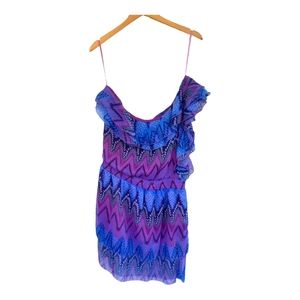 One Shoulder Ruffle Mini Dress